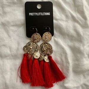 NWT Pretty Little Things Tassel Red Earrings